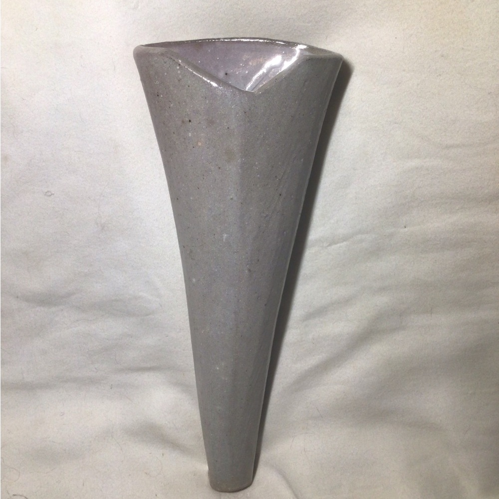 Ron Philbeck Handmade Pottery Wall Mount Flower Vase 10.5”